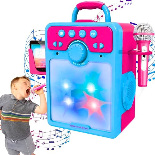 SGM 5022, Karaoke Machine, Portable Karaoke Machine For kids, Bluetooth Speaker with Wireless Microphones & Phone Holder, for Girls and Boys 2 to 12 Year Old, Christmas Birthday Gift Home Party (Blue)