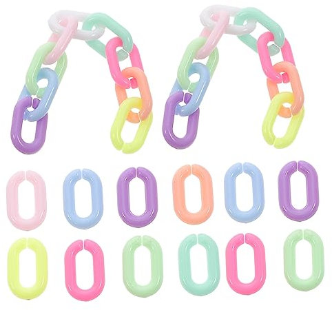 NUOBESTY 600stücke Acryl Kettenlinks Für Bastelarbeiten Farbige Kunststoffverbindungselemente Für Handtaschen Handyketten Und Schmuckherstellung