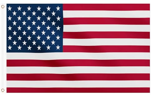 American Flag 5ft x 3ft, Large America USA Flags with Brass Eyelets for 4th July Party Veterans Day Memorial Day Decorations