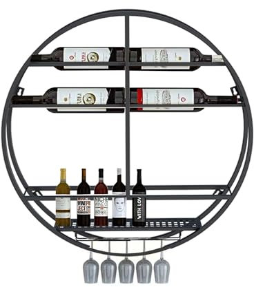 WXZXWXZX Weinregal Wand Metall Flaschenregal Schmal Wine Rack Bar Regal Wand Weinschrank Hausbar Barschrank mit Weinglashalter Weinständer Getränke Regal Mini Bar für Esszimmer Home Bar(Nero,28in)