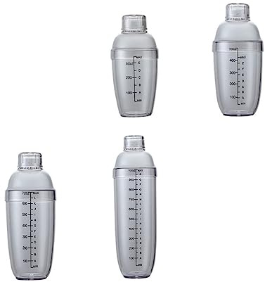 PRETYZOOM Coctelera De Plástico Con Escala Ideal Para Preparar Cócteles Té Con Leche Etc. 5 Tamaños 350ml 500ml 700ml 1000ml 1 Tapa