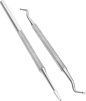 Healeved 2 Piezas Cucharas de Acero Inoxidable para Quitar Uñas Limpiador de Uñas de Doble Punta Pies para Uso