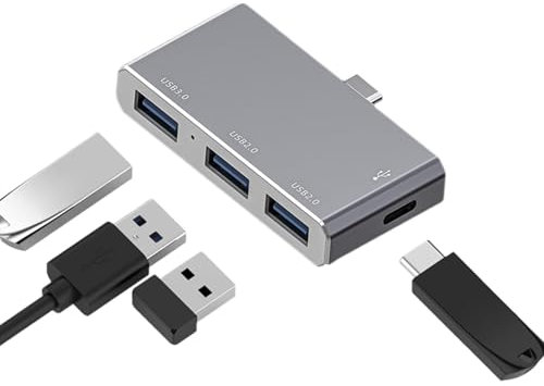 Stations d'accueil pour Ordinateurs Portables,Station d'accueil USB C - Station d'accueil Type-C 4-en-1 pour 3 moniteurs - Station d'accueil multifonctionnelle et Portable pour Plusieurs moniteurs