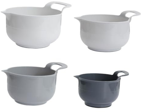 Cabilock Set Di 4 Ciotole Da Cucina Per La Preparazione - Insalatiera Plastica Riutilizzabile Design Impilabile Perfetta Per Cucinare