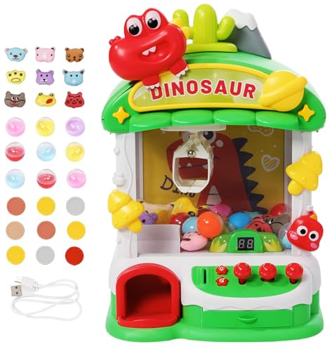 Mini Claw Machine,Arcade Game,Arcade Machine for Kids Timeable with Music,Sweet Dispenser Machine,Candy/Vending Machine Toys ,Egg Twist Toy,Gifts for Girls Boys 3 4 5 6 Years Old,Green