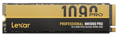 Lexar NM1090 PRO 4TB PCIe 5.0 Gen5 NVMe SSD - Fino a 14,000MB/s, Controllo Termico Avanzato, SSD DirectStorage per Lavori IA, Gaming & Creazione Contenuti Portatile/PC