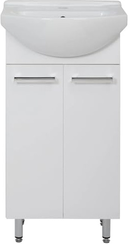 VBChome Set bagno 50 cm bianco con lavabo in ceramica e mobiletto a due ante - stile tradizionale