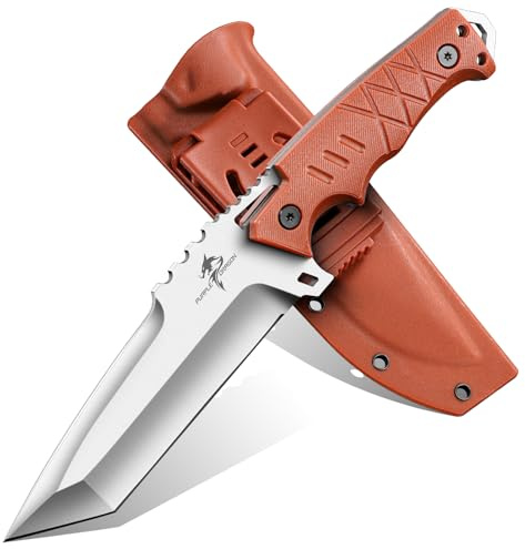 Purple Dragon couteau plein air étui Kydex, survie lame fixe acier D2, Full Tang Tanto G10 poignée camping, cadeaux hommes Orange