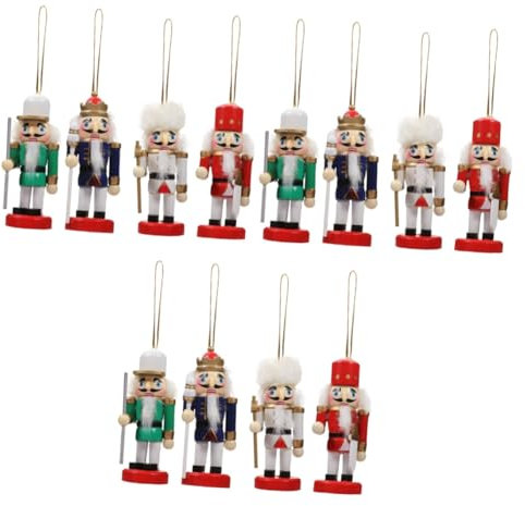 PRETYZOOM 3 Set Di Soldatini in Noce Schiaccianoci Pupazzi Persone Decorazioni Decorative Per La Casa Per Natale Compleanno E Decorazioni Per Bar 4 Pezzi * 3