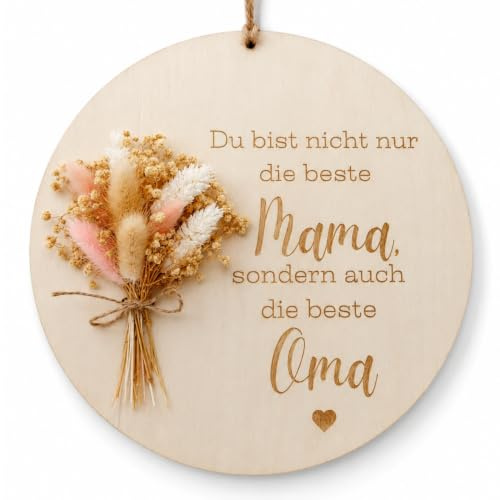 Beste Oma Geschenk | handgemacht mit Trockenblumen | Beste Mama, Beste Oma Geschenke | Persönliches Geburtstagsgeschenk für Oma | Danke Oma, Oma Geschenkideen