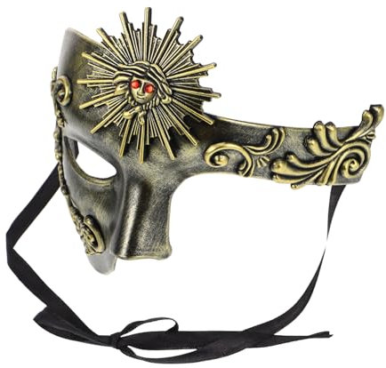 UKCOCO Masque De Mascarade Pour Homme Steampunk Demi-masque Vénitien Pour Fête Carnaval Cosplay Accessoire Pour Adulte