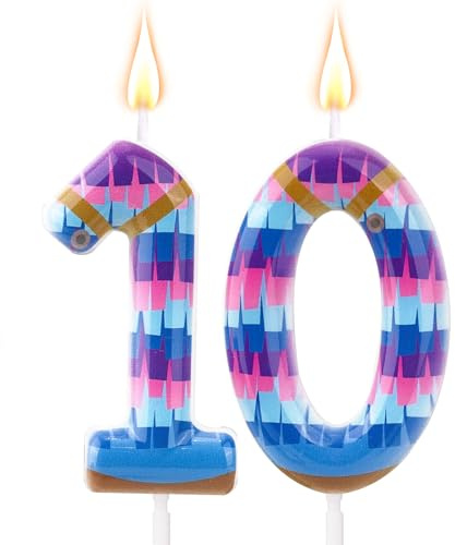SAVITA Video Game Birthday Candles, Number Candles Gaming Theme Cake Number Toppers for Boys Birthday Party Decoration Supplies (10)