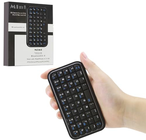 Wireless Keyboard Super Mini Rechargeable Cordless Bluetooth Keybaord,Silent Compact Small Pocket Travel Keypad Portable Slim Wireless Keyboard for Computer iPad Laptop PC Notebook Tablets Smartphones