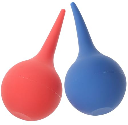 MUCKLILY 2 Stück Ohrspül Quetschballon 75 Ml Aus Bruchfestem Weichem Silikon in Blau Und Rot Zur Sanften Ohrreinigung Und Saugsystem Reinigung Für Erwachsene