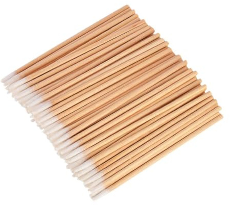 WEKADRIN De Maquillage En Bois 100 Pièces Tête Unique Coton Naturel Nettoyage Précis Outils Beauté Usage Professionnel Et Domestique