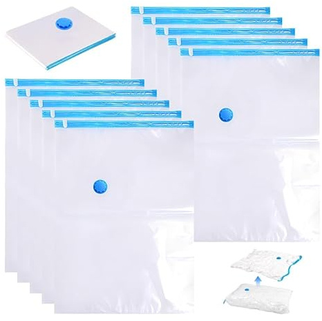 HMCEY 10 Stück Vakuumbeutel für Kleidung 30 x 40 CM,Vakuum Tasche für Bettdecken,Vacuum Bags for Clothing Travel,Vakuumierbeutel Staubsauger,Wiederverwendbare Aufbewahrungsbeutel für Bettwäsche
