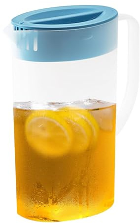 1.5L Pichet À Jus, 12.5x8.6x23cm Carafe D'eau Plastique Avec Couvercle, Pichet En Plastique Avec Couvercle, Carafe D'eau Pour Réfrigérateur, Pichets À Eau Pour Réfrigérateur