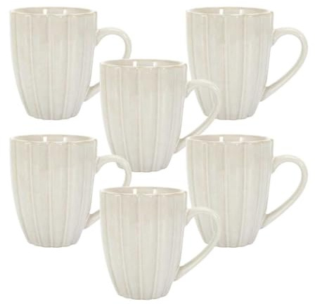 AltoBuy Set de 6 Mugs Beiges en céramique (30cl) - Shelly