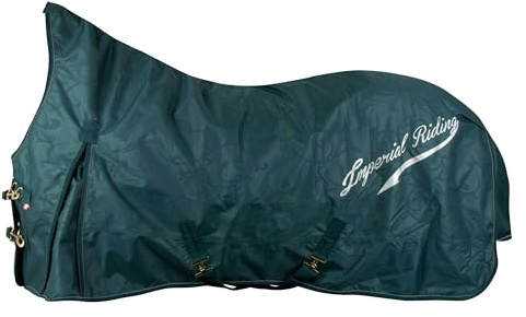 Imperial Riding Outdoordecke IRH Super-Dry 50 g, wasserdicht & atmungsaktiv, 600D Polyester Nylonfutter, leichte Winterdecke für Pferde, edles Design & Bequeme Passform, Waldgrün, 125
