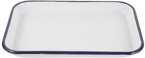WRITWAA Emaille-Backblech Rechteckig 17.32X13.39X1.26 in Antihaftbeschichtetes Emaille-Tablett Spülmaschinenfest Zum Backen Grillen Und Servieren in Der Küche