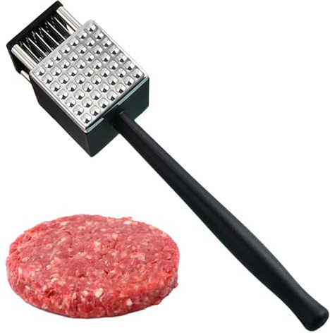 Kaiyzo 2-In-1 Fleischhammer Hocheffizientes Marinieren Fleischklopfer Edelstahl Fleischklopfer FüR HäHnchenschnitzel, Steaks, Frikadellen Und Fleischfrikadellen