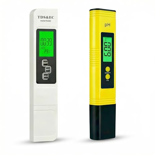 4-in-1 Wasser Testgerät Set: Tragbarer PH & TDS Tester mit Auto-Kalibrierung, LCD, 0-14PH Messbereich – Für Aquarium, Pool, Trinkwasser, Hydroponik, Garten