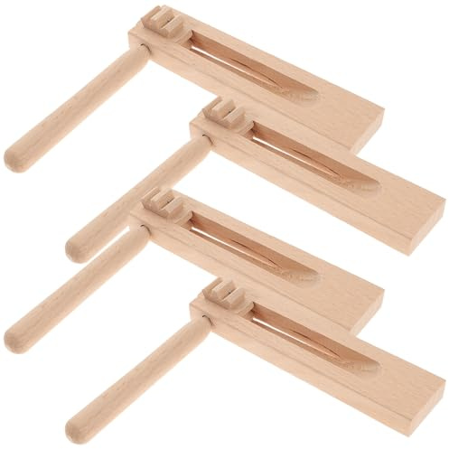 NOLITOY 4 Castañuelas Giratorias de Madera para Matracas de Trinquete Educativas Generadores de Ruido Interactivos Juguetes de Percusión para Estimulación Temprana Set de 4 Piezas