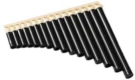 Mini flauta de Pan portátil Flauta de pan con 16 tubos Tono C fácil aprendizaje en usar for aspirantes a músicos orificio(Black-16)