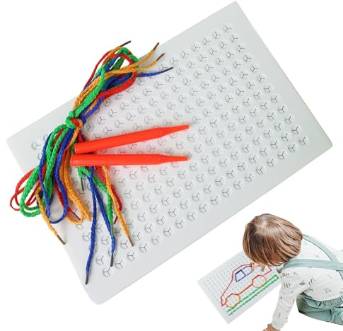 Fertigkeitsbretter zum Einfädeln – Tafel zum Weben von Fäden, Stichspiel mit farbigen Seilen, ruhige Aktivität mit geflochtenen Pfaden, sensorisches Spielzeug für die Feinmotorik, Konzentrationsübunge