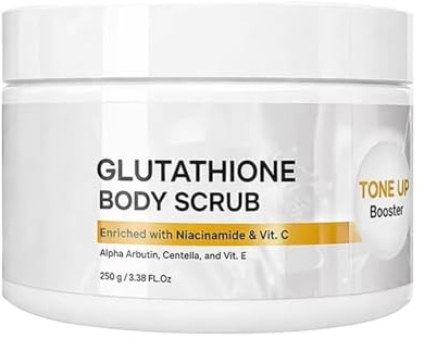 Scrub corpo per donna, detergente delicato e liscio da 250 g, scrub esfoliante illuminante per mani, gambe, braccia, schiena, pelle secca sensibile
