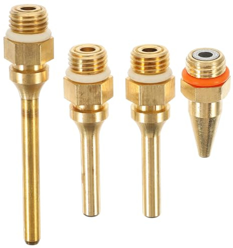 Ugello per Pistola Colla Caldo in Rame Oro 4 Pezzi Anti-goccia Colore Casuale | Punta Intercambiabile, Accessorio per Riparazione, Facile da Usare, Balla Interna Anti-drip Colore Casuale