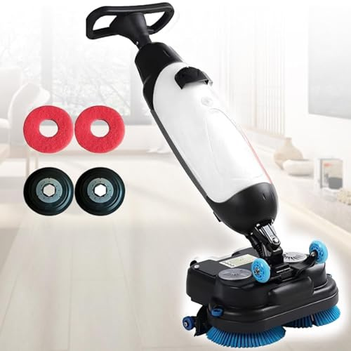 Autolaveuse électrique sans fil Spin, machine de nettoyage portable professionnelle avec double brosse rotative, tête pivotante à 360°, efficace pour la maison et le bureau, blanche