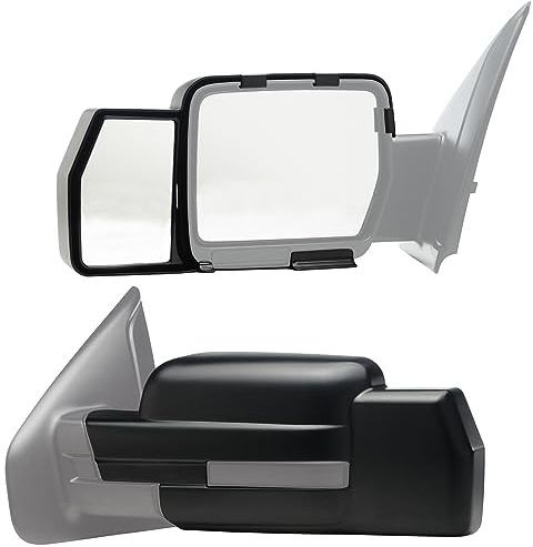 K SOURCE Snap & Zap 81810 Custom Fit Towing Mirror for 2009-2014 F-150, Patented
