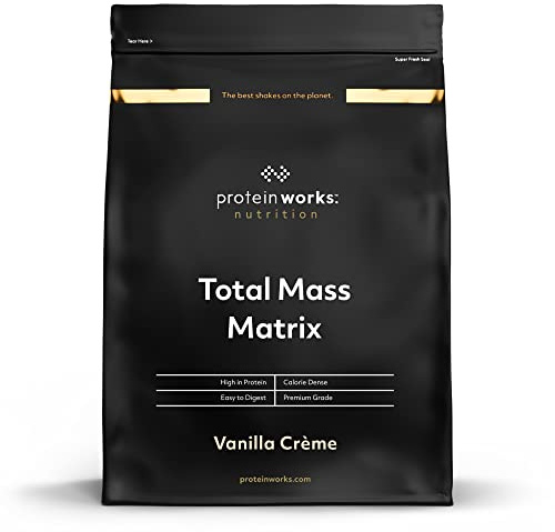 The Protein Works – Gainer Musculation Total Mass Matrix Avec Shaker et Cuillère Gratuits – Gainer Riche en Protéines - Vanille Crème - 2kg