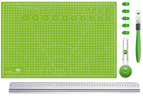 Wedo Comfortline Starter Kit | Schneidematte 45 x 30 x 0.3 cm + Cutter/Skalpell in Apfelgrün (Profi Cutting Set, Apfelgrün)