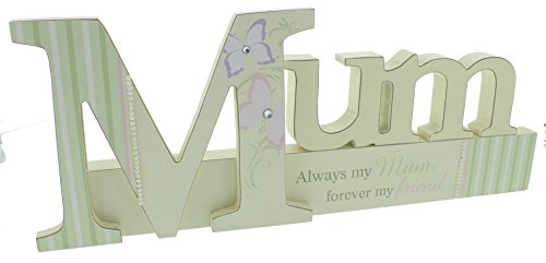Mum Sentiment groß Kaminuhr Plaque – Always my Mum, Forever My friend – Pastell-Schmetterling Design