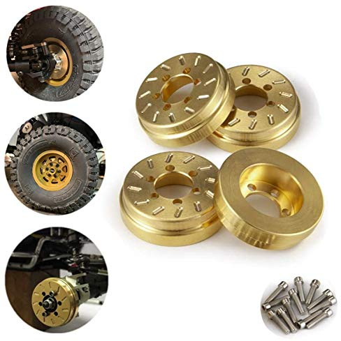 XUNJIAJIE Brass RC Wheel Weight Blocks, 4pcs/set, 1.9/2.2 Inch Rim, 70g Each, for 1/10 Crawler Car