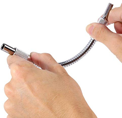 Supporto Albero Flessibile Trapano a Vite 1/4, Adattatore Flessibile Estensione Asta per Cacciavite a Trapano Elettronico 200mm