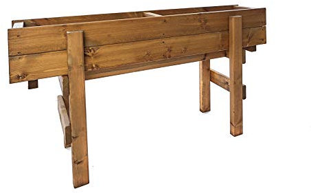 Large Raised Wooden 120cm Trough Garden Planter - Herb Plant Flower High Wood Container - Vegetable Trough on Legs