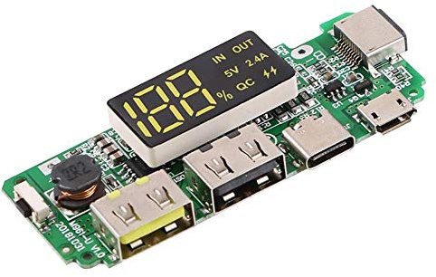 iHaospace 18650 Ladeplatine Dual USB 5V 2.4A DIY Mobile Power Bank Modul 18650 Lithium Batterie Laderegler mit Überladung Überentladung Kurzschlussschutz DIY USB Powerbank Platine