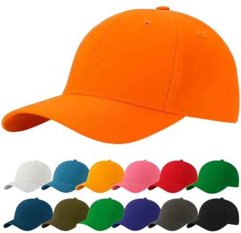 4sold Baseballkeps unisex, i bomull, ren färg, baseboard basebollkeps, apelsin, En Storlek