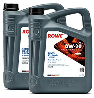 10 (2x5L) Liter ROWE HIGHTEC SYNTH RS LONGLIFE IV SAE 0W-20 Motoröl Made in Germany