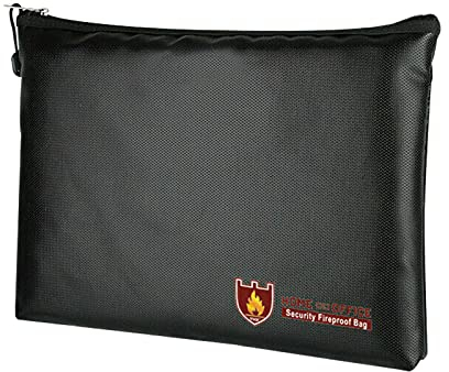 JEROOP Feuerfeste Dokumententasche 34 x 25 cm, Wasserdichte Feuerbeständige Tasche, Tresor Feuerfest Geldscheine Aufbewahrung, Große Kapazität