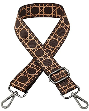 ZYLDK Justerbar axelrem fickrem bred axelrem axelrem axelrem herr väskrem dam tillbehör bärrem justerbar längd för axelväska bärväskor och handväskor, En-brun, Silverblack Clasp