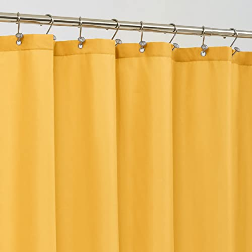 ALYVIA SPRING Tenda o rivestimento da doccia, con 3 magneti, in morbido tessuto di qualità alberghiera, per bagno, leggera e lavabile in lavatrice, dimensioni standard 182 x 183 cm, giallo senape