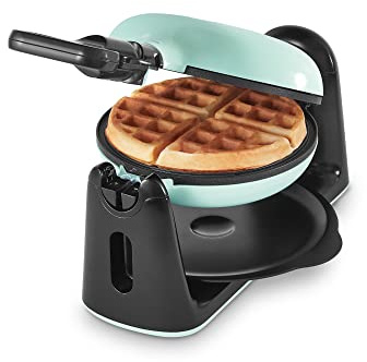 Dash Flip Belgian Waffle Maker - nonstick surface - Rotating Belgian Waffle Maker with Quick Heat-Up System for Easy Breakfasts - Supports Multi-Use - Aqua