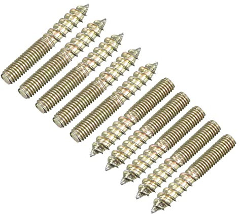 sourcing map M5x35mm Hanger Bolts, 48pcs Double Ended Thread Dowel Screws for Wood Furniture Connecting