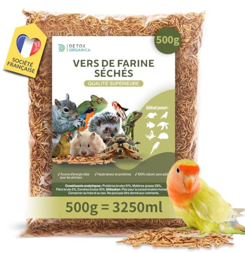 Detox Organica vers de Farine Séchés 500g =3250ml - Premium 100% Naturel