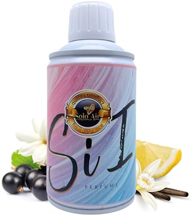 Solo Air SII Airspray Raumduftspray, Duftspray nachfüller, natürlicher blumiger Lufterfrischer, 250 ml – Blumig, Zitrone, Schwarze Johannisbeere, Bergamotte