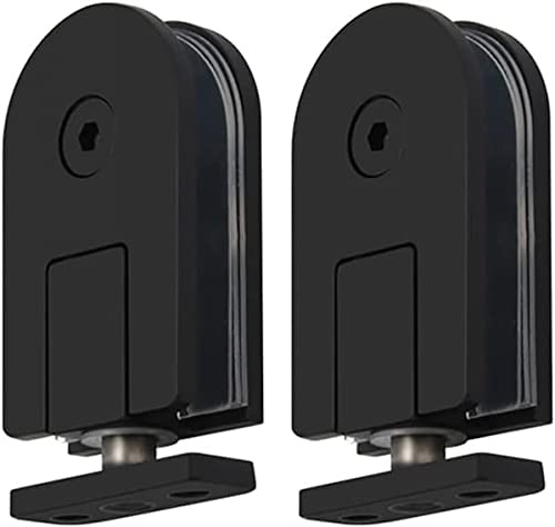 BAZAC Heavy Duty Shower Glass Door Hinge Gate Clamp,Frameless 360 Degrees Pivot Hinge Bathroom Door s 304 Stainless Steel Shower Door Wine Cabinet Showcase Replacement Kit -Matte Black||Single clamp